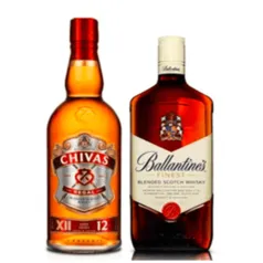 Kit Whisky Chivas Regal 12 anos 1L + Whisky Ballantine s Finest 1L