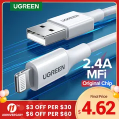 Cabo USB pra iphone 12 mini Ugreen mfi 0.5mm R$85