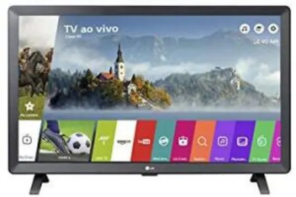 Smart TV Monitor 24" LED LG 24TL520S Wi-Fi WebOS 3.5 DTV Time Machine Ready, Preto - R$799