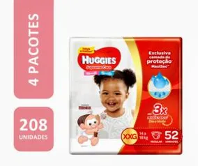 Kit de Fraldas Huggies Hiper Supreme Care XXG - 208 Unidades