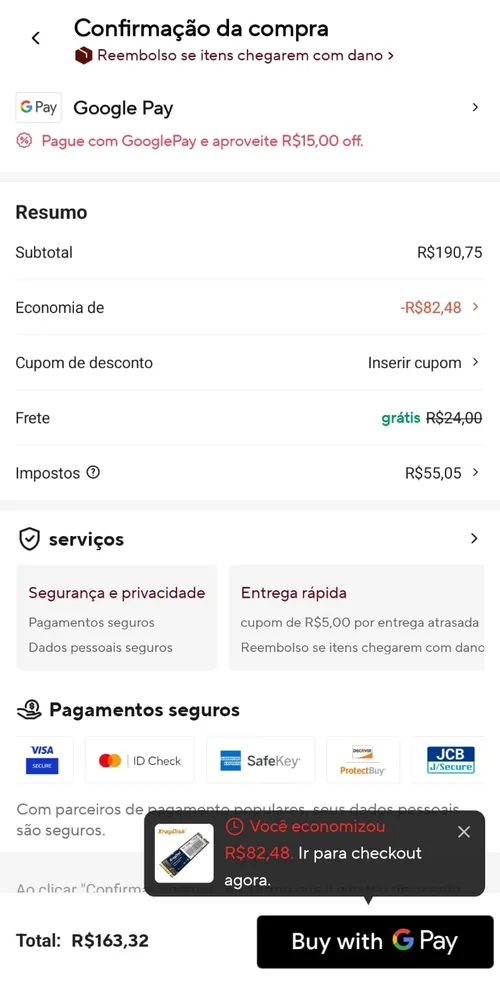 Imagem na descrição da promoção