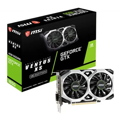 Placa de Video MSI GeForce GTX 1650 Ventus XS OC, 4GB, GDDR5, 128-bit, 912-V809-3060