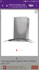 Coifa de Parede Cadence 60cm CFA360 Inox 127V - R$499