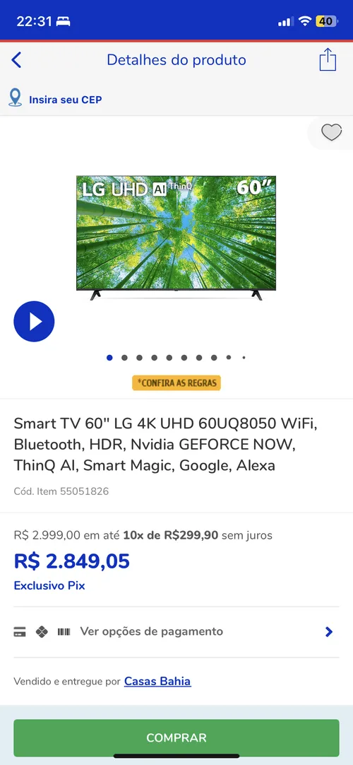 Imagem na descrição da promoção