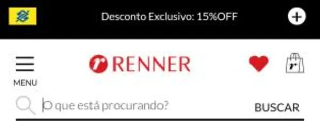 15% de desconto só para bb elo