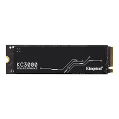 SSD 1TB Kingston KC3000, Gen 4, M.2 2280 PCIe, NVMe, Leitura: 7000MB/s e Gravação: 6000MB/s