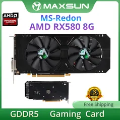 [Novos usuários R$473,95] Placa de vídeo Maxsun RX 580 2048SP, 8GB GDDR5