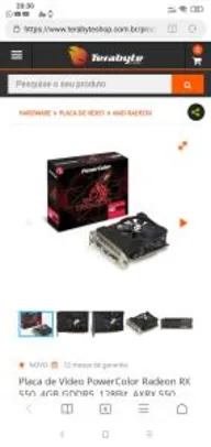Placa de Vídeo PowerColor Radeon RX 550, 4GB GDDR5, 128Bit, AXRX 550