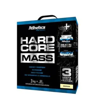 Kit Atlhetica Hardcore Mass Sabor Baunilha 3Kg + Creatine Ultra 60 Cápsulas por R$53