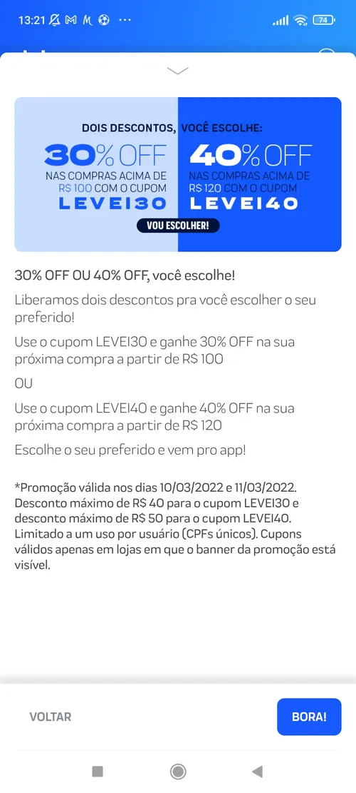 Imagem na descrição da promoção