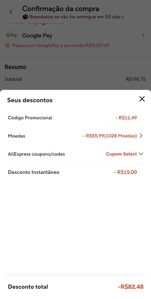 Imagem na descrição da promoção