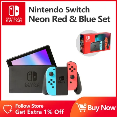 Nintendo switch com neon Blue and red ou  Grey