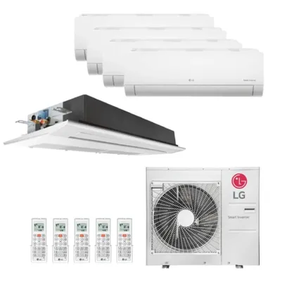 Foto do produto Ar Condicionado Multi Split Penta Split Inverter LG 48000 Btus (1x18000 Cassete 1 Via + 1x18000 + 1x12000 + 2x9000) Quente/Frio 220V