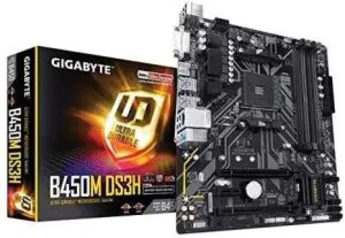 Placa-Mãe Gigabyte B450M DS3H, AMD AM4, mATX, DDR4 | R$650