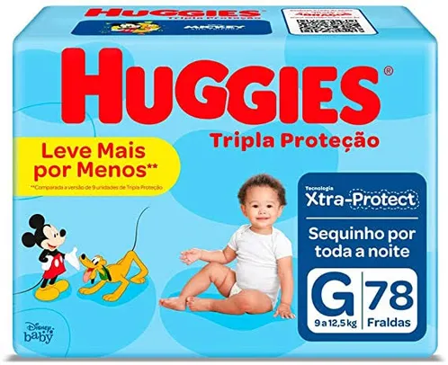 Fralda Huggies Tam. G / 78 un. No APP (Leve 3 e pague R$46,60 cada) 