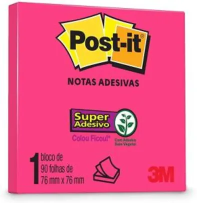 [PRIME] Bloco de Notas Super Adesivas Post-it Pink Neon 76 mm x 76 mm - 90 folhas