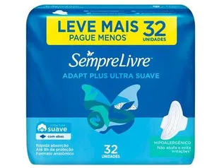 Absorvente Sempre Livre Adapt Plus - com Abas 32 Unidades