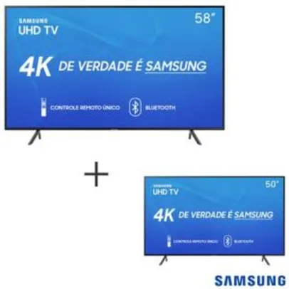 Smart TV 4K Samsung LED 58 com Visual Livre de Cabos + Smart TV LED 50