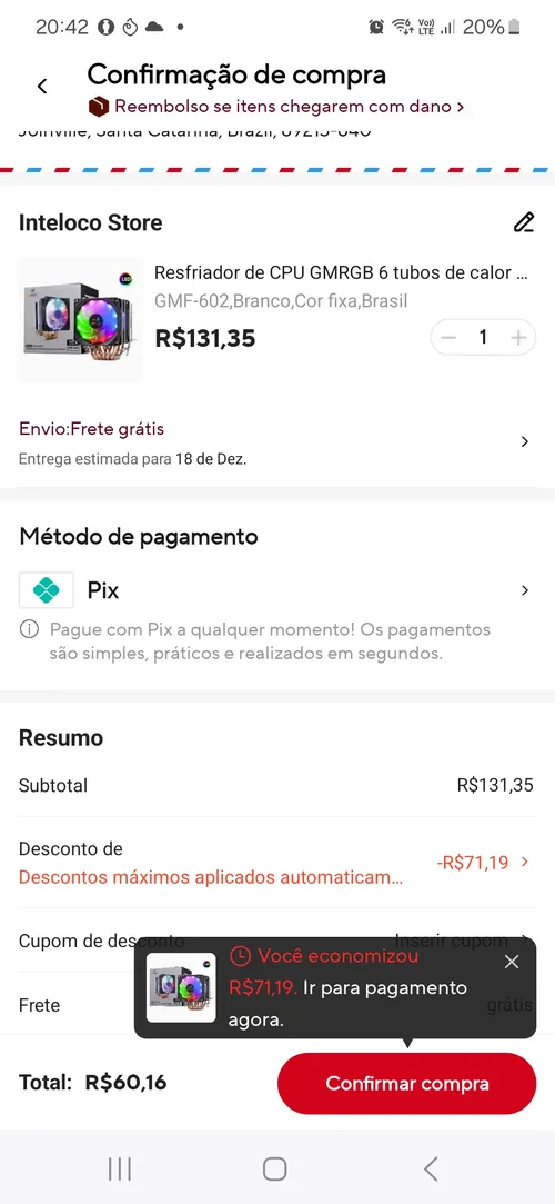 Imagem na descrição da promoção