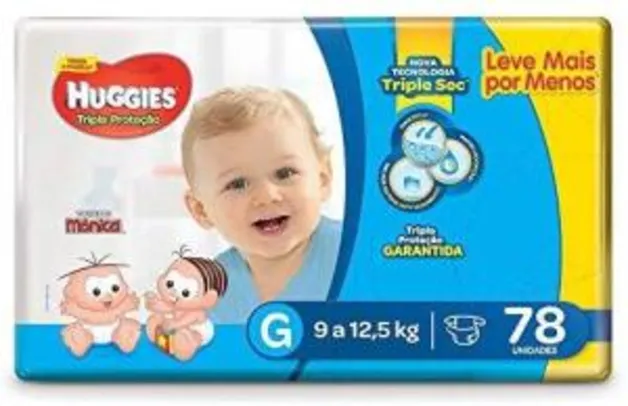 (Prime) Fralda Huggies G, 78 unidades. 0,60 por fralda