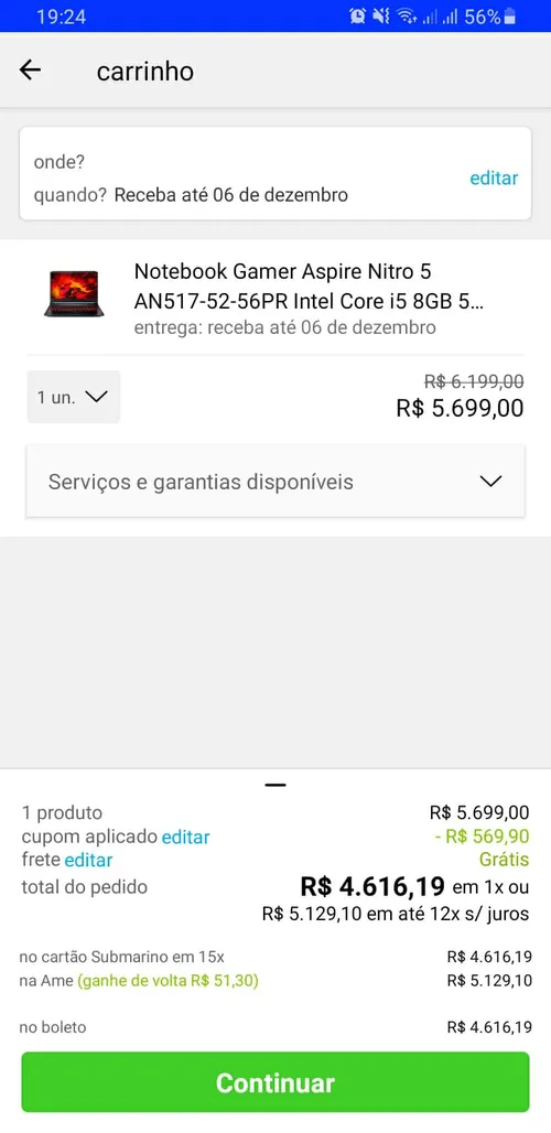 Imagem na descrição da promoção