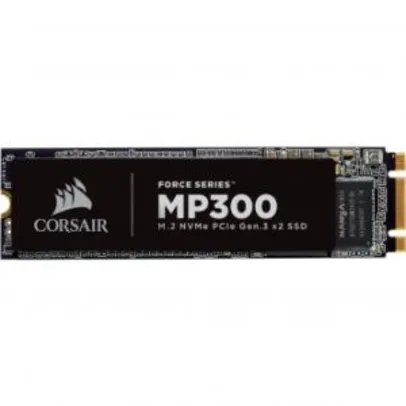 SSD CORSAIR MP300 480GB, M.2 2280, LEITURA 1600MBS E GRAVAÇÃO 1040MBS, CSSD-F480GBMP300 | R$499