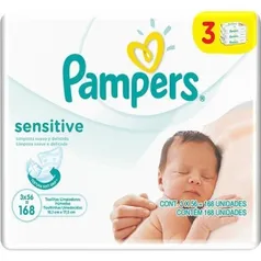 [Submarino] Lenço Umedecido Pampers Sensitive - 168 Unidades por R$ 45