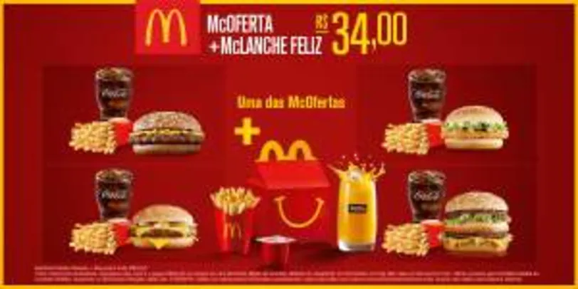 [MCDONALDS] MCOFERTA MÉDIA CLÁSSICA + MCLANCHE FELIZ - R$34