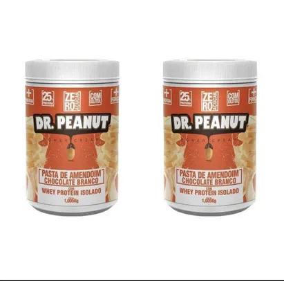 Kit 2x Pasta De Amendoim Dr. Peanut 1kg Chocolate branco | R$84