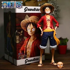 One Piece Anime Figure, 28cm, uma peça, sorriso, rosto, luffy, rosto, boneco,