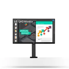 Monitor Lg 27&amp;#39;&amp;#39; Ergo Ips Qhd Usb 75hz 5ms 27qn880-b.awzm Preto