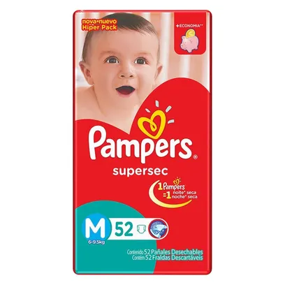 Foto do produto Fralda Pampers M Supersec Hiper - 52 Unidades