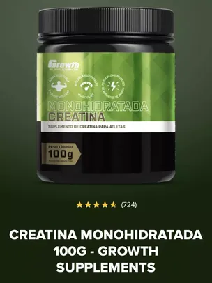 Creatina Monohidratada 100g - Growth Supplements 