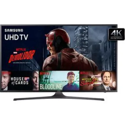 Smart TV 50" Samsung 50KU6000 Ultra HD 4K HDR com Conversor Digital 3 HDMI 2 USB 120Hz - R$2.944