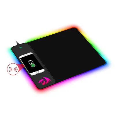 Mousepad Gamer Redragon Crater, QI Wireless, Médio, RGB, Black, P028