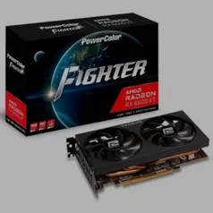 Placa de Vídeo Power Color Fighter AMD Radeon RX 6600 XT, 8GB GDDR6, Ray Tracing, Preta