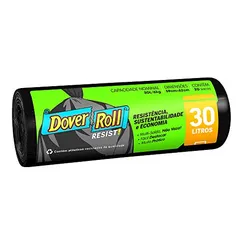 Dover-Roll Resist! 30L Preto, Rolo com 20 Sacos para Lixo