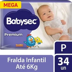 Fralda Babysec Galinha Pintadinha Premium Tamanho P 34 unidades