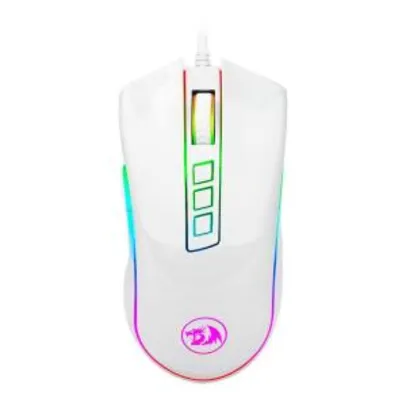 MOUSE GAMER REDRAGON COBRA LUNAR WHITE RGB 10000DPI, M711W [R$170]