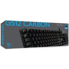 Teclado Mecânico ABNT-2 Gamer Logitech G512 Carbon, RGB, Switch GX Brown, ABNT2 | R$500