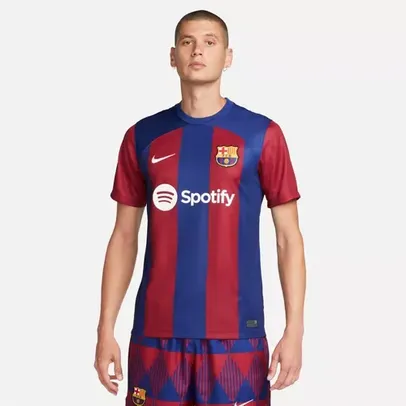 Camisa Nike Barcelona I 2023/24 Torcedor Pro Masculina (Tam P ao 3G)