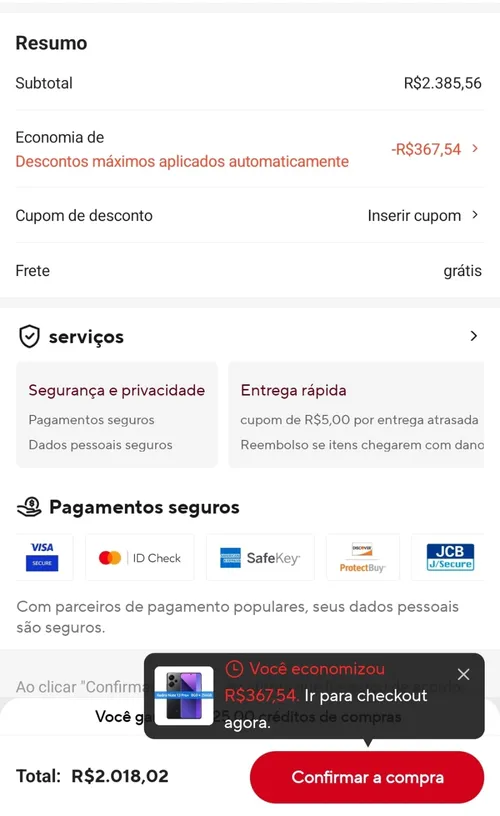 Imagem na descrição da promoção