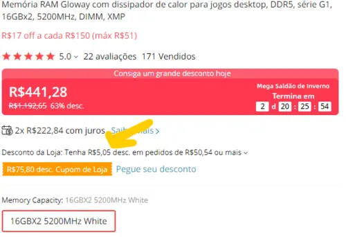 Imagem na descrição da promoção