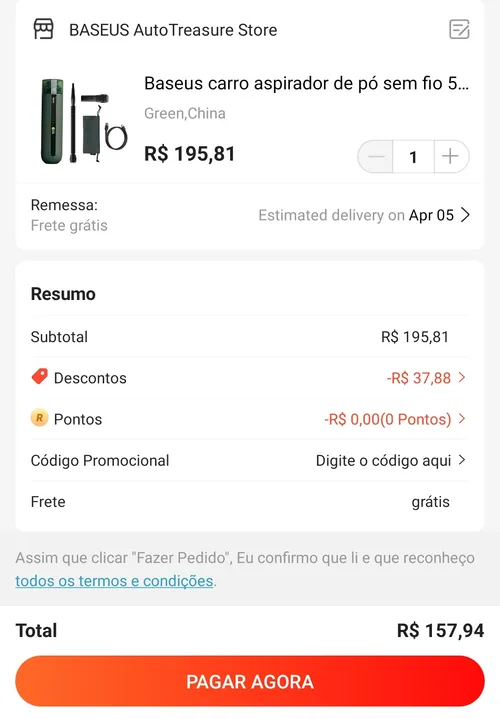 Imagem na descrição da promoção