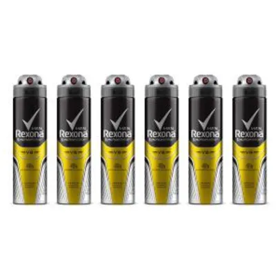 R$ 49,99 Kit Desodorante Rexona Men V8 48 horas Aerosol Masculino 150ml 6 unidades