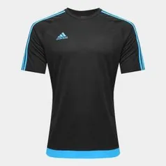 Camisa Adidas Estro 15 Masculina - Preto e Azul Turquesa - R$38,49