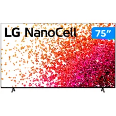 [APP - CLIENTE VIP] Smart TV 75" LG 4K NanoCell 75NANO75 3x HDMI 2.0, Inteligência Artificial ThinQAI, Smart Magic, Google Alexa - 2021