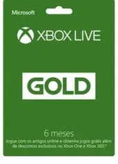 Cartão Microsoft Xbox Live Gold 6 meses - para Xbox One e Xbox 360