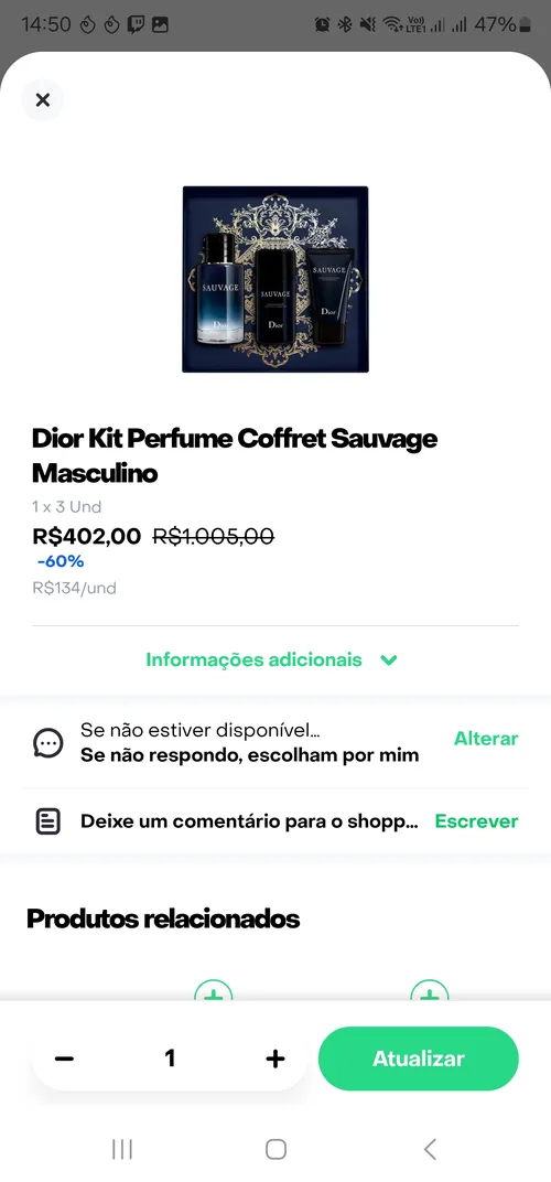 Imagem na descrição da promoção