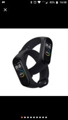 Original Xiaomi Mi band 4 AMOLED Color Screen Wristband bluetooth 5.0 5ATM Long Standby Smart Watch International Version - Black R$201